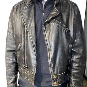 Vintage Mens Leather Motorcycle jacket